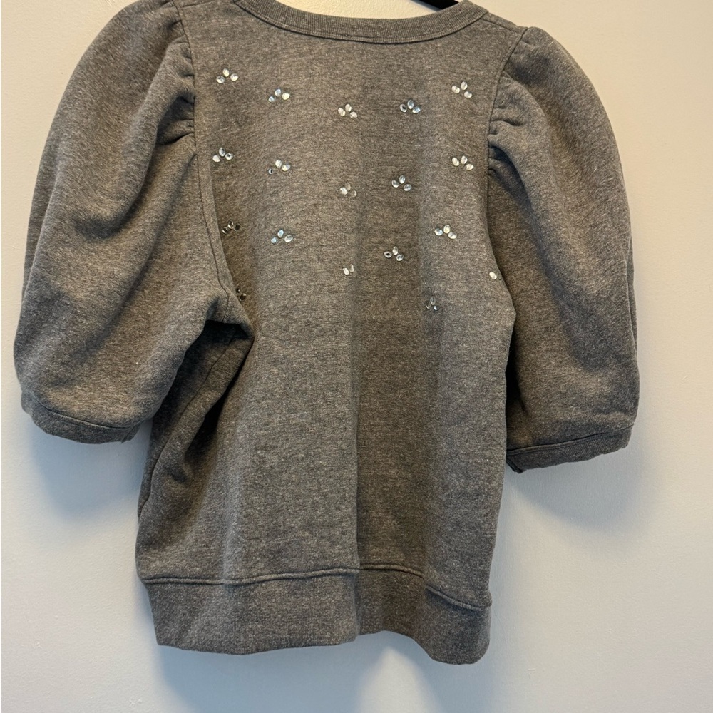 Clare V Puff Sleeve rhinestone Sweater NWOT - Picture 11 of 11